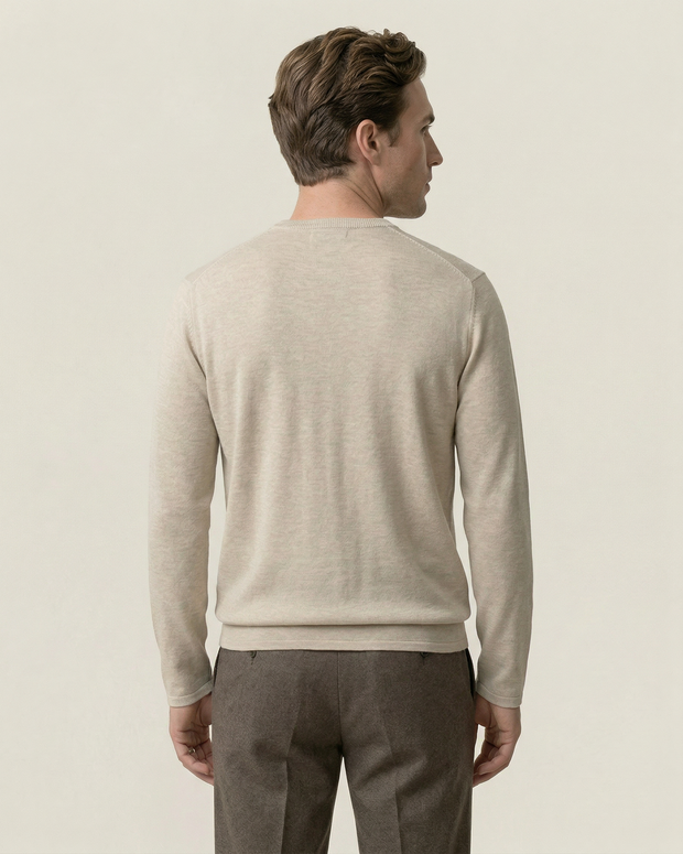 Herrenpullover feiner Strick, Rundhals, langarm – Ciro
