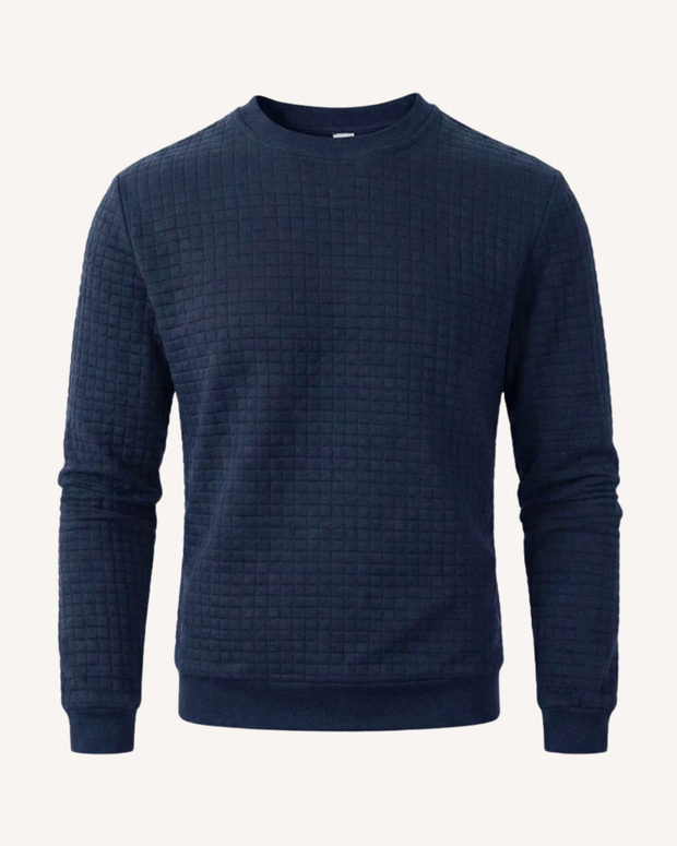Herrenpullover Gofré-Strick mit Rundhals, langarm – Loris