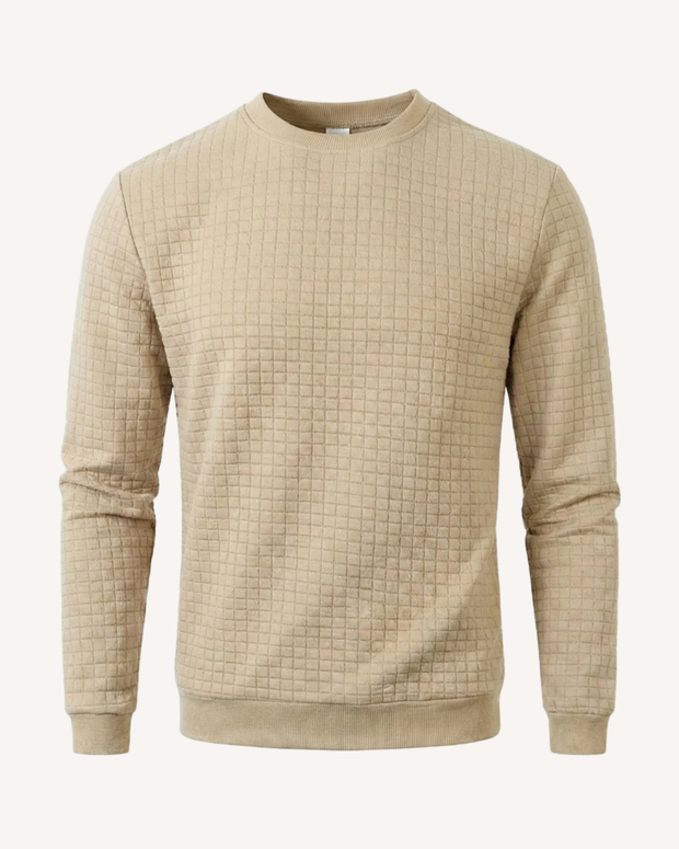 Herrenpullover Gofré-Strick mit Rundhals, langarm – Loris