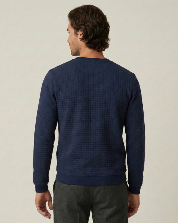 Herrenpullover Gofré-Strick mit Rundhals, langarm – Loris