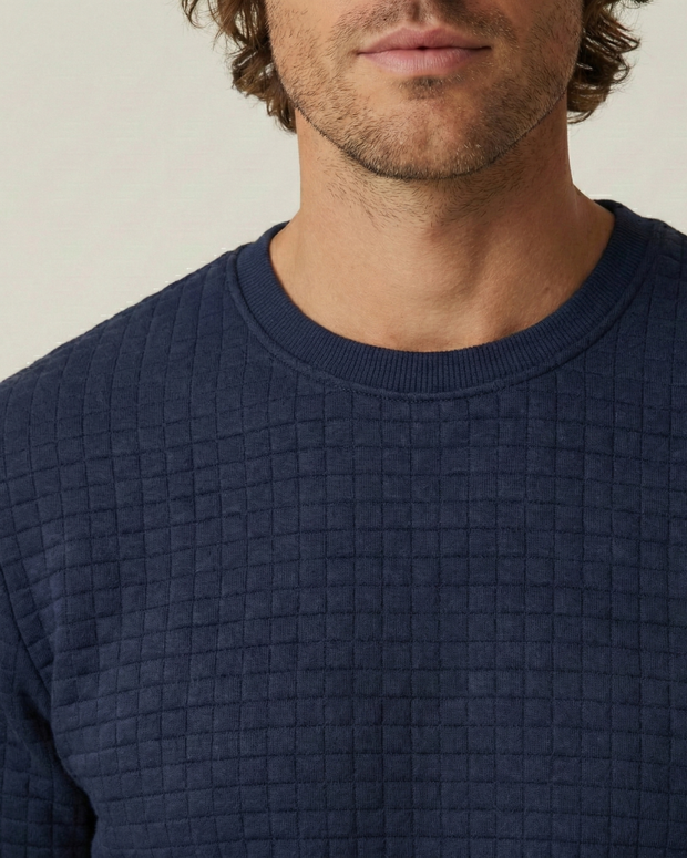 Herrenpullover Gofré-Strick mit Rundhals, langarm – Loris