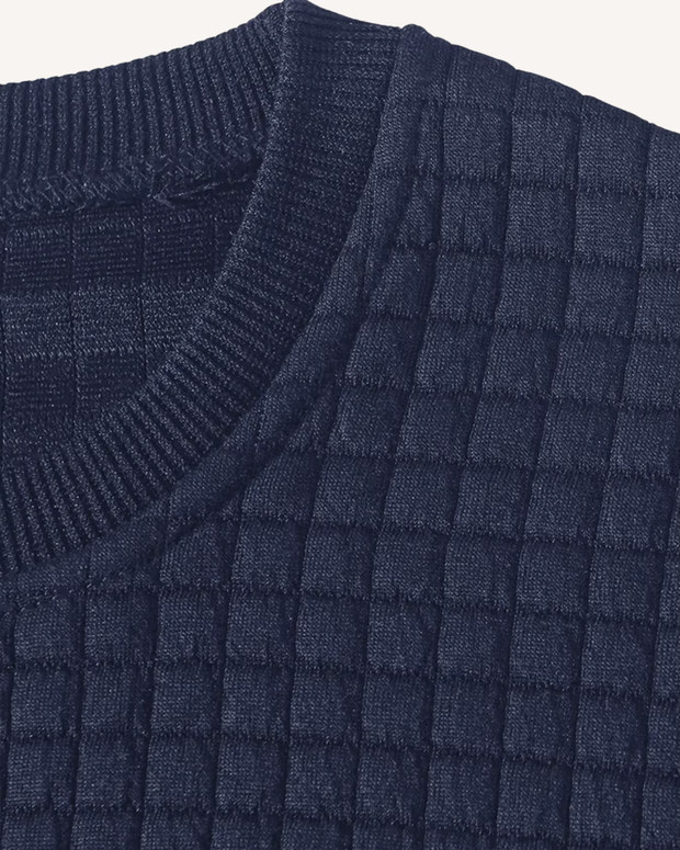 Herrenpullover Gofré-Strick mit Rundhals, langarm – Loris