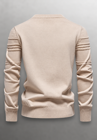 Herrenpullover Rundhals mit Struktur-Strick & Reliefmuster – Silas