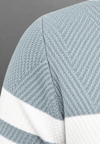 Herrenpullover gestreift mit Rundhals & Struktur-Strick – Tobias