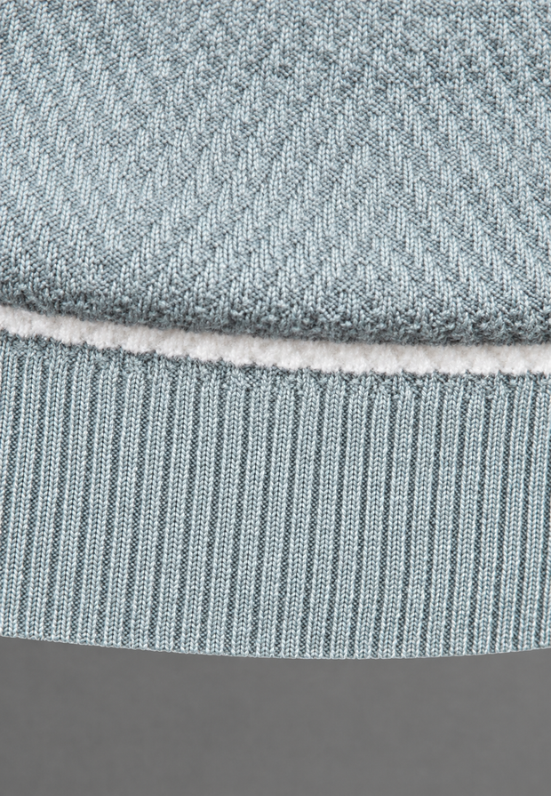 Herrenpullover gestreift mit Rundhals & Struktur-Strick – Tobias