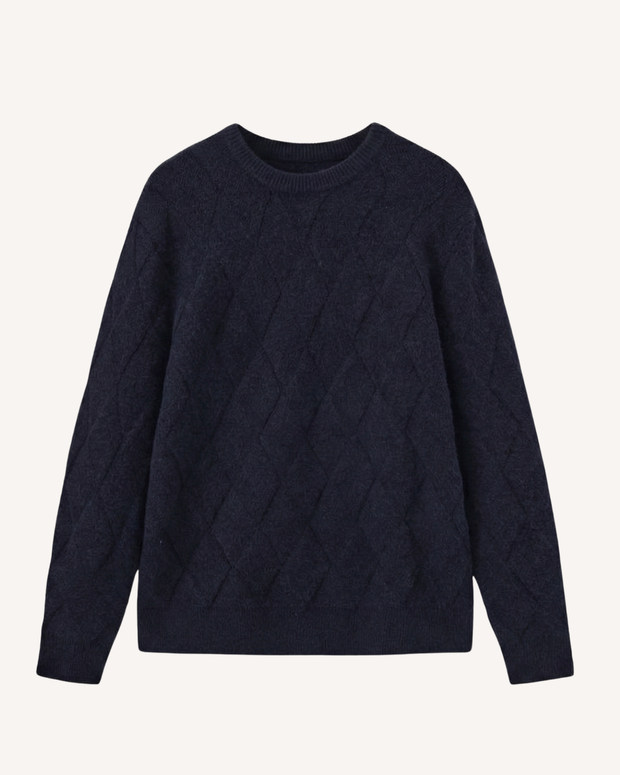 Herrenpullover mit geprägten Rauten & Rundhals – Adriel