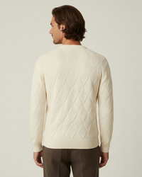 Herrenpullover mit geprägten Rauten & Rundhals – Adriel