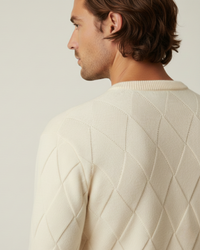 Herrenpullover mit geprägten Rauten & Rundhals – Adriel