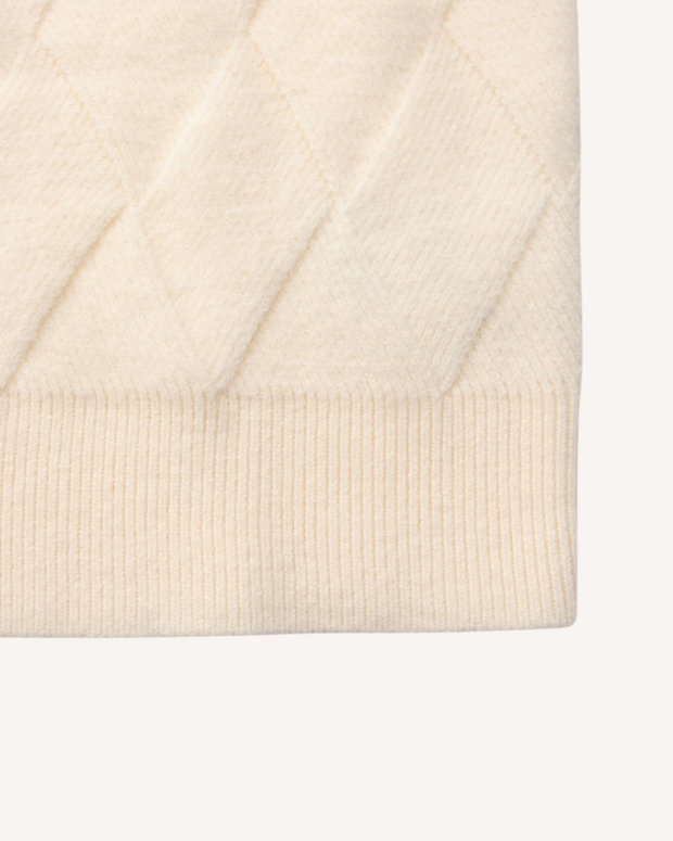 Herrenpullover mit geprägten Rauten & Rundhals – Adriel
