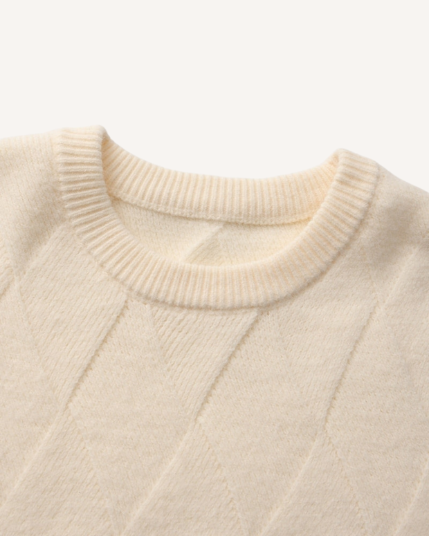 Herrenpullover mit geprägten Rauten & Rundhals – Adriel