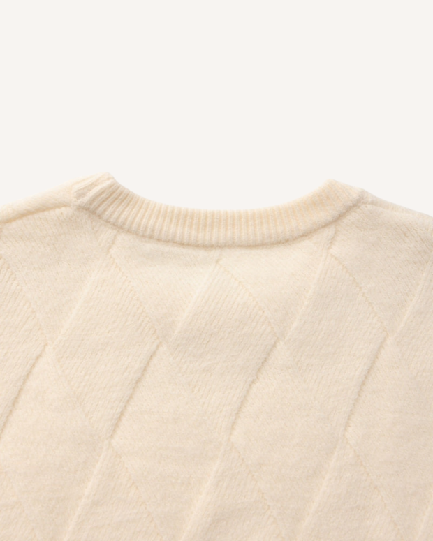 Herrenpullover mit geprägten Rauten & Rundhals – Adriel