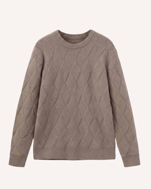 Herrenpullover mit geprägten Rauten & Rundhals – Adriel
