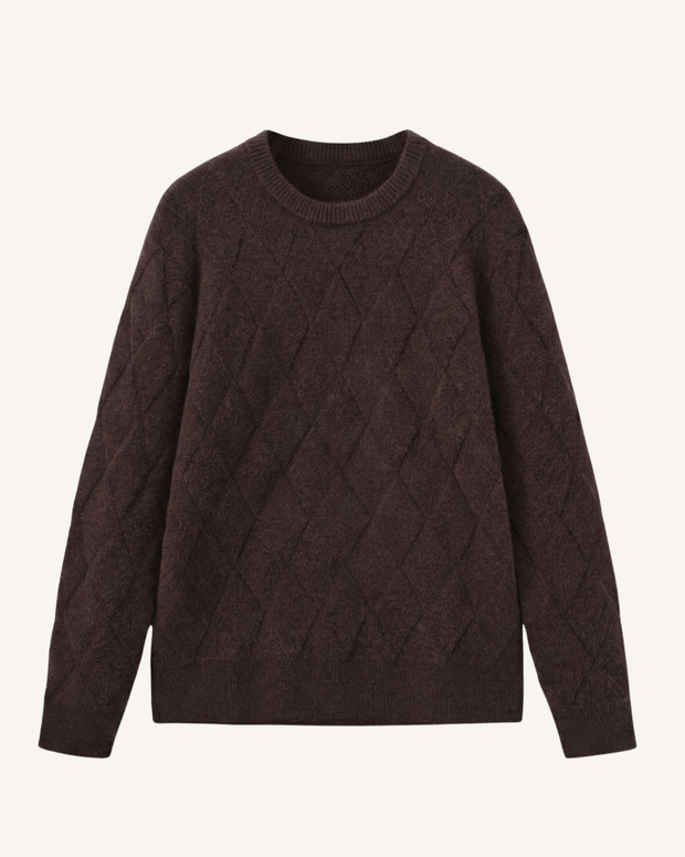 Herrenpullover mit geprägten Rauten & Rundhals – Adriel