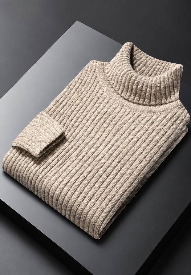 Herren Rollkragenpullover Rippstrick mit Struktur – Nereo