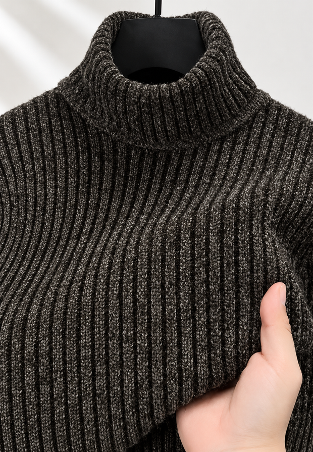 Herren Rollkragenpullover Rippstrick mit Struktur – Nereo