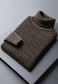 Herren Rollkragenpullover Rippstrick mit Struktur – Nereo