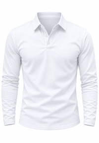 Herren Longsleeve-Polo mit Hemdkragen & Knöpfen – Breno
