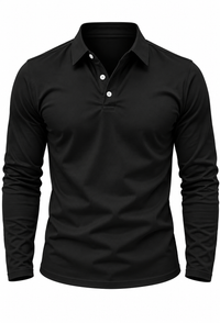 Herren Longsleeve-Polo mit Hemdkragen & Knöpfen – Breno