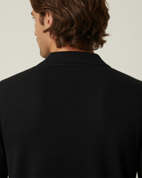 Herren Polo Langarm glatt gestrickt, offener Kragen – Elian