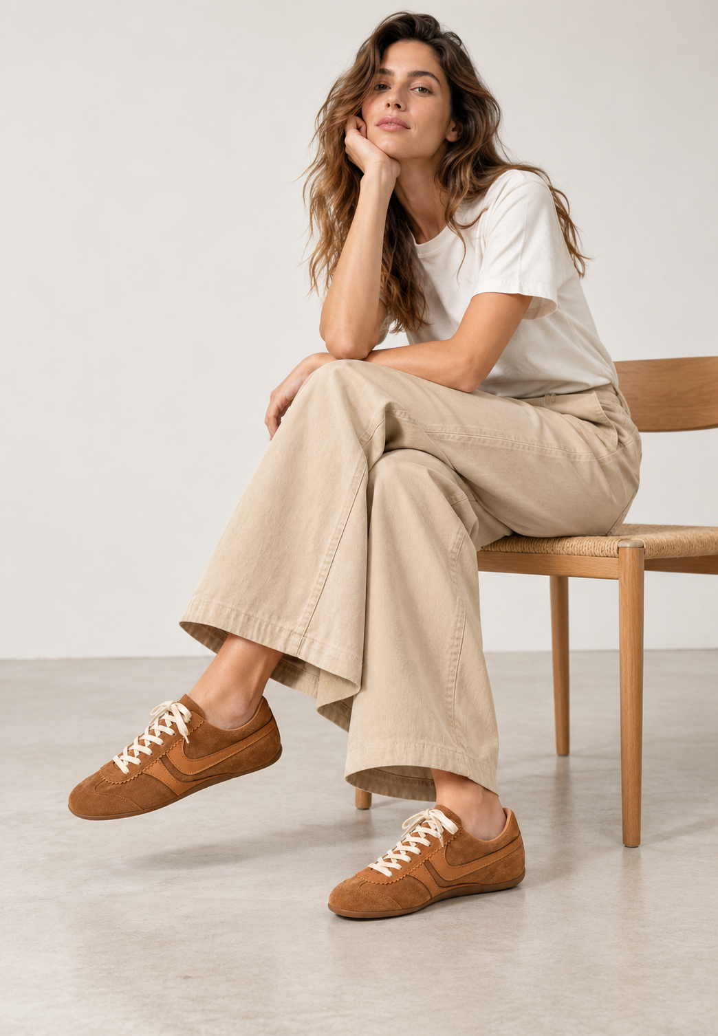 Damen Barefoot Sneaker Retro-Stil mit Materialmix – Alinda