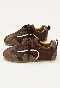Retro Damenschuhe Wildlederoptik mit Kontrasten – Tavia