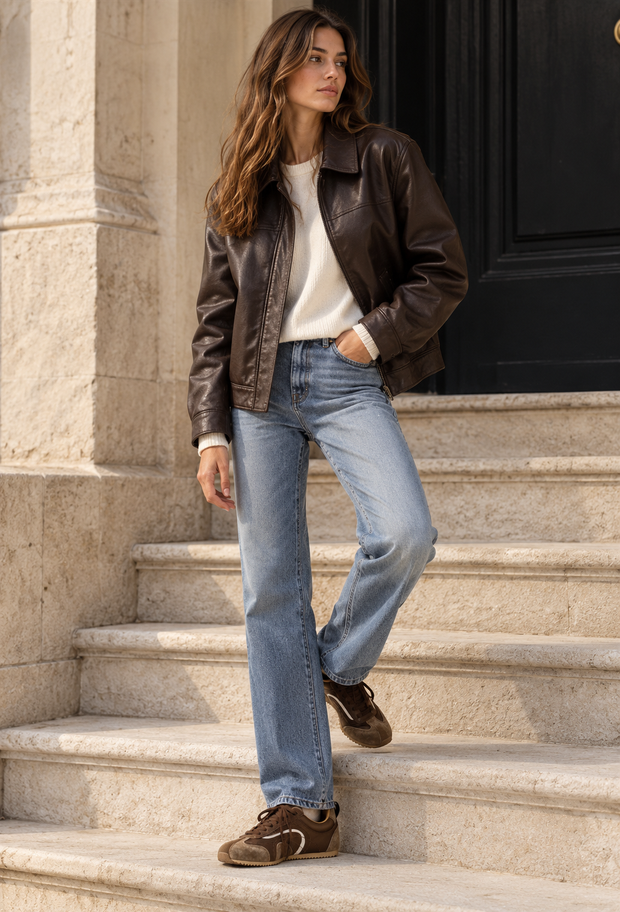 Retro Damenschuhe Wildlederoptik mit Kontrasten – Tavia