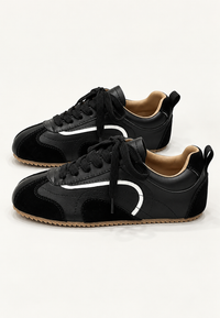 Retro Damenschuhe Wildlederoptik mit Kontrasten – Tavia