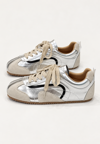 Retro Damenschuhe Wildlederoptik mit Kontrasten – Tavia